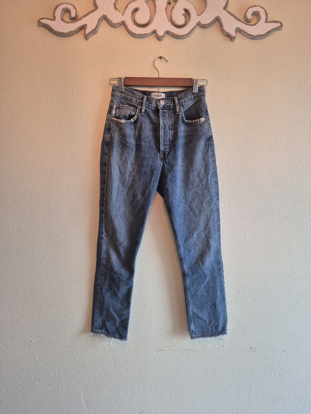 Agolde High Rise Riley Crop Jeans Size 24 - Picture 2 of 8